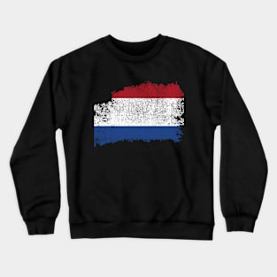 Distressed Holland Flag Netherlands Grunge Flag Crewneck Sweatshirt
